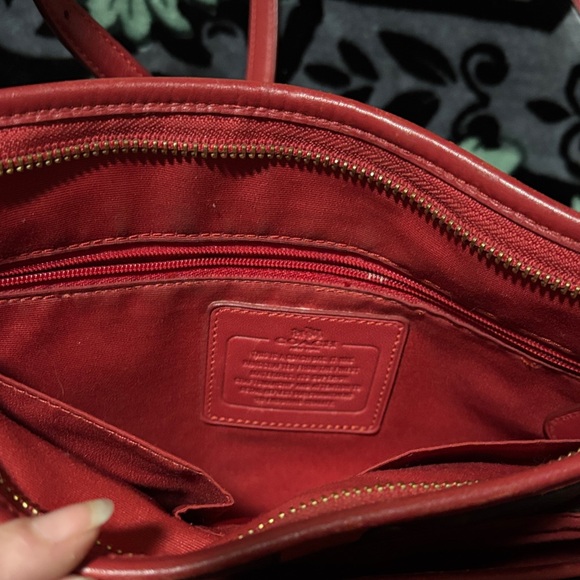 Coach Red and Brown Shoulder Bag - Picture 4 of 5